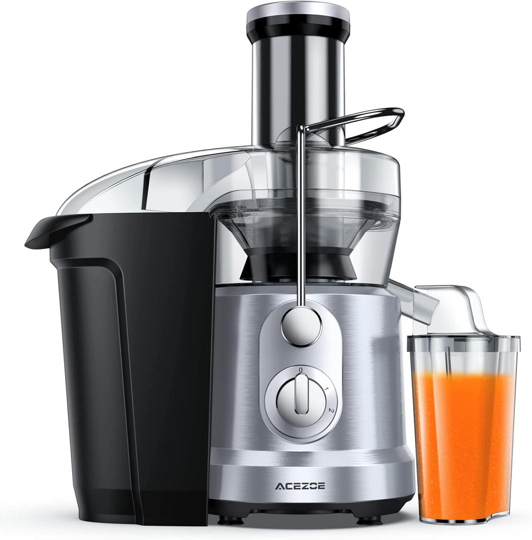 Juicer Machines 1300W Juicer Vegetable and Fruit, Power Juicers Extractor with 3" Feed Chute, Centrifugal Juicer with High Juice Yield, Easy to Clean&BPA-Free, Dishwasher Safe-Silver (XL)