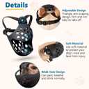 BARKLESS Short Snout Dog Muzzle, Soft Silicone Flat Faced Muzzle for French Bulldog Shih Tzu and Pug for Biting Chewing Licking and Grooming, Allows Panting, Medium（Head 15-16½"）