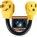 Kanayu 1ft 14-30P to 6-50R Welder Adapter Cord Dryer Adapter 4 Prong to 3 Prong Compatible with NEMA, EV Charger Power Cord, 30amp Male Plug to 50amp Female Receptacle, STW 10AWG*3C, ETL Listed