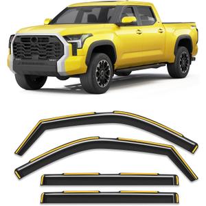 in-Channel Window Rain Guard for Toyota Tundra 2022-2026 CrewMax Rain Guards Side Truck Window Visors Low Profile Vent Visor Window Deflectors Vent Shades Car Accessories