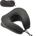 Face Down Pillow with Eye Mask, Adjustable Stomach Sleeping Pillow, Soft Neck Pillow Airplane, Memory Foam Travel Pillow, Black Medical Pillow for Bed, Car, Flight, Office