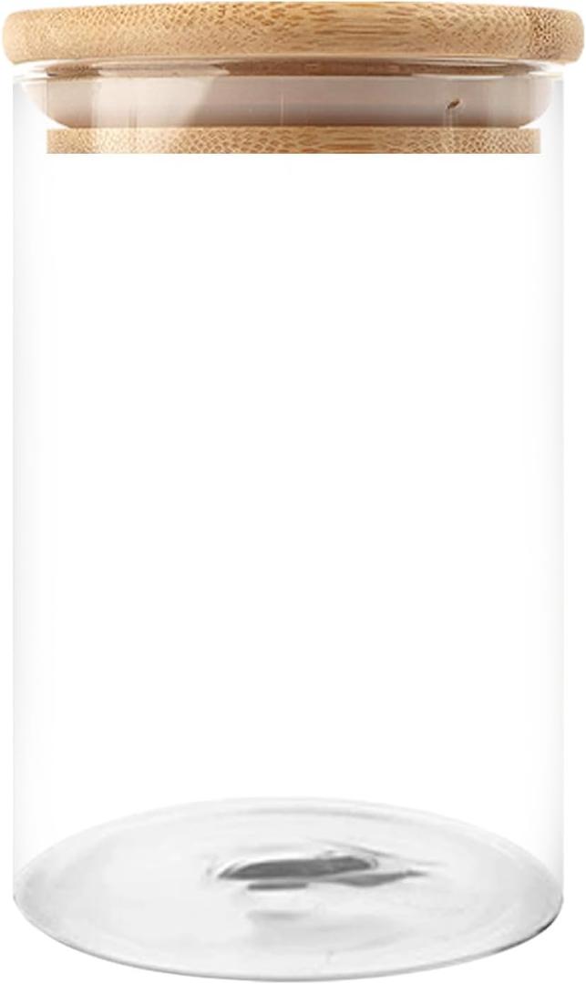 Glass Storage Container Jar with Lid 20Oz Airtight Kitchen Canister Food Storage Container Glass, Can Store Candy for Pantry Organization and Coffee Bar Decor(3.14x4.72 inches) (8x12cm)