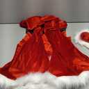 Women Christmas Santa Costume Long Sleeve Flared Jumpsuit with Santa Hat Set Velvet Mrs. Claus Cosplay Outfits, (Red, L)