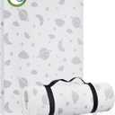 Lilian&Gema Pack and Play Mattress 38"x26", Portable Crib Mattress for Playpen, Pack N Play Mattress Topper, Soft Breathable and Waterproof Washable Cover for Baby Toddler (White)