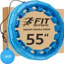FIT ON FORM Infinity Weighted Hula Fit Hoop for Adult Weight Loss, 2 in 1 Smart Fitness Exercise Hoop for Women Abs Workout, Detachable Knots (55", Blue)