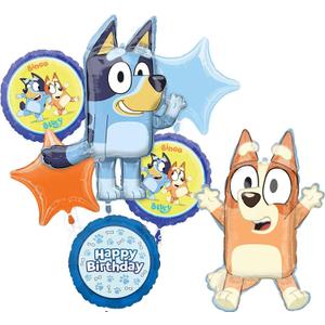 Bluey and Bingo Birthday Party Supplies Balloon Bouquet Decorations 7pc