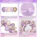 Ouddy Party Dusty Purple Balloon Arch Garland Kit, Different Sizes 18 12 10 5Inch Purple Pink Lavender Sand Rose Gold Metal Confetti Balloon for Bridal Baby Shower Wedding Birthday Party Decoration
