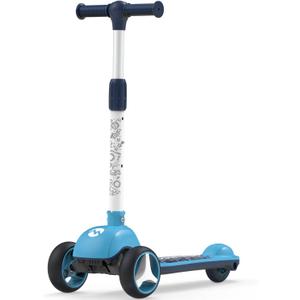 MOUNTALK Kids Scooter for Ages 1-12 Years, 3 Wheels Toddler Scooter for Children Age 1-3/3-5/5-8/8-12 Boys and Girls with Adjustable Heights and LED Wheels (Blue Galaxy)