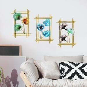 dreamskip 3 Pcs Gold Metal Wall Decor Wall Art, Modern Metal Leaf Wall Sculpture for Living Room, Bedroom, Dining Room, Patio, Home Decoration, Gifts for Women, Moms, Grandmas