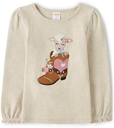 Gymboree Baby Girls' and Toddler Fall and Holiday Embroidered Graphic Long Sleeve T-Shirts 12-18 M/M