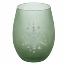 Set of 4 Tabletops Unlimited Snowflake Stemless Wine Glass Set - Green & Grey