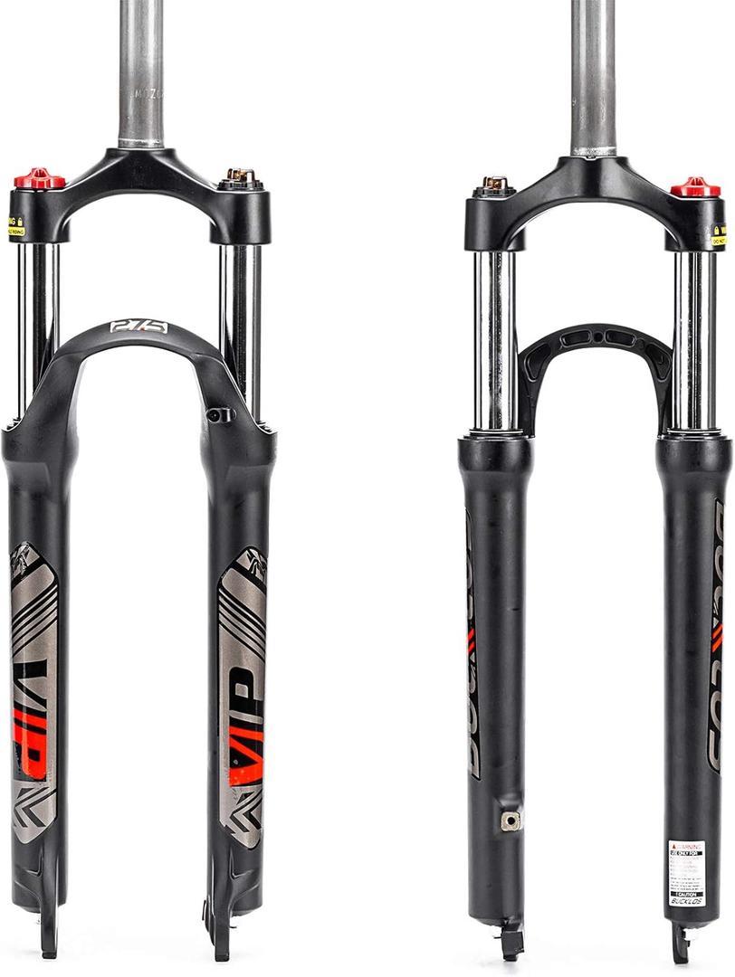 BUCKLOS 26/27.5/29 MTB Suspension Fork Travel 100mm, 28.6mm Straight Tube QR 9mm Crown Lockout Aluminum Alloy XC Mountain Bike Front Forks