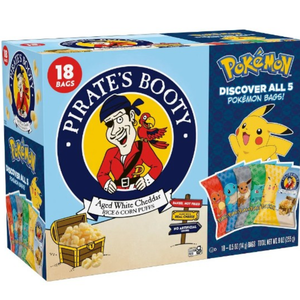 Pack of 3, Pirate's Booty Aged Chips White Cheddar Puffs Snack Multipack Pokemon - 9oz/18ct, Best By: 01/26/2026