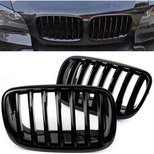 Front Grille For 2007-2014 BMW X5 E70 X6 E71ABS Gloss Black Kidney Grill