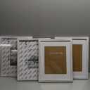 Egofine 11x14 Picture Frames Set of 4, Made of Solid Wood Covered by Plexiglass 5x7 and 8x10 with Mat or 11x14 without Mat, for Table Top Display and Wall Mounting Photo Frame Driftwood White