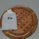 Ajuny Wooden Solitaire Board Game  Handcrafted Round Peg Puzzle with 33 Marbles + 7 Extra, 12x12 Inch Strategy Game for Adults & Kids, Unique Gift & Decor