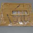 Xergur Bamboo Cheese Board Set - Charcuterie Boards and Serving Meat Platter, Cheese Tray with 4 Stainless Steel Cheese Knives Cutting Board Platter, Ideal for Halloween, Wedding, Christmas Gifts (14" x 11" x 0.6")