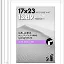 Americanflat 17x23 Picture Frame with Polished Plexiglass - Set of 2 - Use as 13x19 Frame with Mat or Display 17x23 Photo Without Mat - Galleria Collection - Picture Frames for Wall Display - White