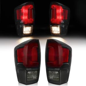 MAYELLO Smoked Tail Lights w/bulbs Fit for 2016-2023 Toyota Tacoma Trucks, Plug & Play Replacment Rear Lamps