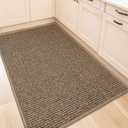 BEQHAUSE Kitchen Rugs 32"x48", Non-Slip Kitchen Mats for Floor, Super Absorbent and Stain Resistant Kitchen Rugs, Machine Washable Rugs for Kitchen, Hallway, Laundry & Sink, Taupe