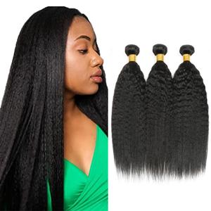 Human Hair Bundles #1B Yaki Straight Bundles 18 18 18 Inch Unprocessed Brazilian Virgin Hair Natural Color 3 Bundle 50 Gram Per Bundle Deals Quick Weave Hair Extensions