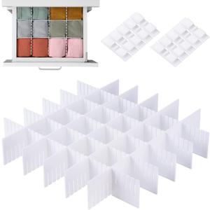 MaidMAX 15pc Drawer Dividers - Adjustable Organizers for Clothes, Underwear, Makeup, Kitchen Utensils & Tools - 16' x 2.7' DIY Dresser Drawer Separators for Bedroom, Kitchen, Office