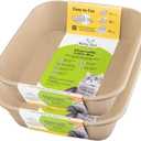 Kitty Sift (6-Pack) Disposable Cat Litter Box, Sustainable, Clean - Jumbo, 6-Pack (6 Piece Set)