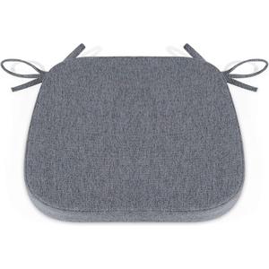 Shinnwa Seat Cushions for Kitchen Chairs, Non Slip Dining Chair Cushion with Ties, 15 x 15.5 inches, Dark Gray