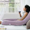QUEEN ROSE Cooling Pregnancy Pillows, U Shaped Full Body Maternity Pillow for Pregnant Support, Rayon Derived from Bamboo, Buttery Soft, Super Breathable for Hot Sleeper, Purple