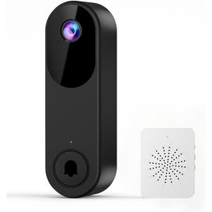 ZEOINE Doorbell Video Camera Wireless with Chime, Live View, Night Vision, 2Way Audio, Battery Powered doorbell Camera, Optional Cloud Storage, 2.4GHz WiFi Only