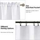 OWENIE Bob White Curtains 84 Inch Length 2 Panels Set for Living Room Bedroom, Light Filtering Rod Pocket Faux Linen Textured Curtain Drapes 84 inches Long, 2 Pcs Each 40Wx84L Inch, White