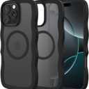 Maxdara for iPhone 16 Pro Max Case [Compatible with Magsafe], Wavy Frame Translucent [TPU Bumper Drop Protection] Magnetic Cute Cases for iPhone 16 Pro Max (Black)