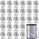 Yunsailing 9 Pcs Balloon Weights Metallic Anchor Balloon Holder for Helium Balloons Heavy Table Weights and 1 Roll Iridescent Crimped Ribbon for Birthday Wedding Baby Shower Party(Dazzling Colors)