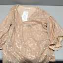 GRACE KARIN Womens Sparkly Sequin Tops,3/4 Sleeve Glitter Party Dressy Blouse,V-Neck Disco Evening Club Concert Shirt XL