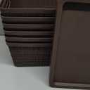 6 Pack Plastic Storage Baskets With Lids,Brown Breathable Stackable Storage Bins,Small Storage Containers,for Organizing Storage Baskets on Desktops,Closets,Playrooms,Classrooms,Offices