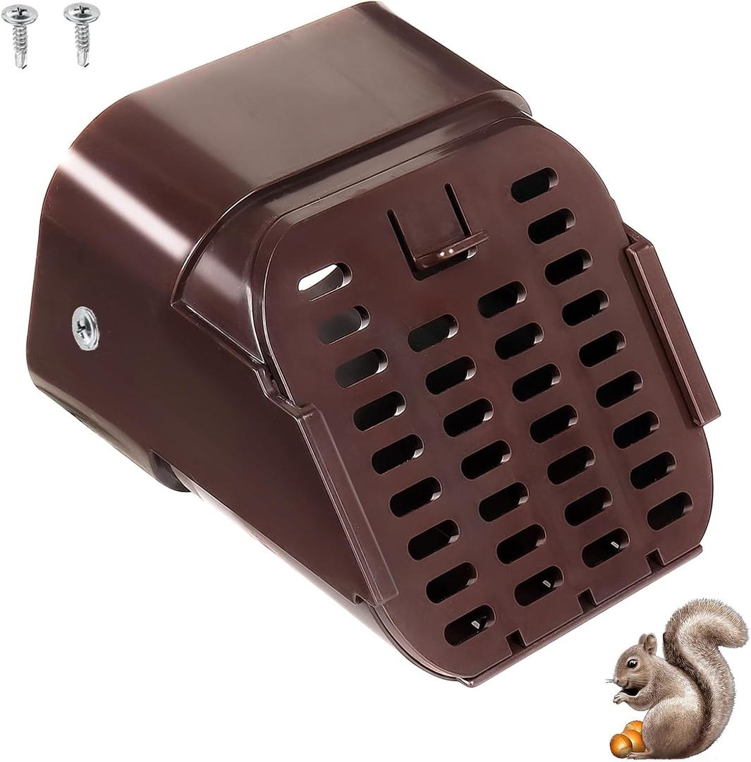 3"x4" Type-A Gutter Downspout Extensions, Removable Downspout Diverter, Gutter Splash Guard, Outlet Filter & Leaf Guard for Bottom of Downspouts(Brown)