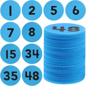 Ireer 48 Pcs Carpet Marker Spots, Carpet Dots with Number 1-48, Line up Spots for Classroom Rug,4 Inch Floor Dots for Teacher Supplies, Classroom Decoration(Blue, Black)