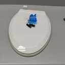 Toilet seat Elongated with Slow Close Hinges, Four Bumpers Never Loosen and Easily Remove, Two Sets of Parts, Plastic, White