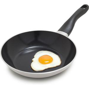 Deco 9.5 Nonstick Frying Pan Skillet, Made in Italy, Diamond Ceramic PFAS-Free, Dishwasher & Metal Utensil Safe, Durable Gloss Enamel Finish, Stay-Cool Handle, High Walls-Extra Room, Taupe