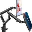 Dual Monitor Arm Stand for 32 Inch Screens - Full Adjustable VESA Mount for 2 Monitors, Heavy Duty Dual Monitor Desk Mount Compatible with C Clamp, Grommet Mounting Base, Holds 26.4lbs per Arm, Black