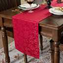 Joyfol Day Red Christmas Table Runners, Waterproof Jacquard Table Runner for Xmas Holiday Winter Festival Kitchen Dining Tabletop Decoration (14 x 60 Inch)