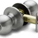 Copper Creek Entry Door Knob  Keyed Entry Handle with Lock and Key, ANSI Grade-3 Certified, DIY-Friendly Install for Interior and Exterior Entrance Doors  Satin Stainless (1 Pack)