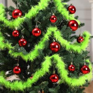 Riceshoot 3 Pcs 20 ft Christmas Garland Lime Green for Xmas Tree Decorations Christmas Tree Hanging Garland Faux Feather Decorations for Birthday Holiday Indoor and Outdoor Party Supplies