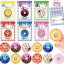 24 Pack Valentines Day Cards for Kids, Donut Fidget Spinner Toy with Greeting Cards, Valentine's Day Gifts for Kids, Valentine Kids Party Favor, School Classroom Exchange Prizes for Boys Girls