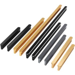 5 Pack Black Cabinet Pulls - Kitchen Hardware Handles for Dresser Drawers -T Shape Cabinet Hardware (7.09 inch, Black)