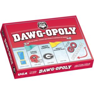 Late for the Sky University of Georgia Dawgopoly Board Game  UGA Bulldogs Campus Property Trading Family Strategy, Alumni Gift, Red and Black Edition