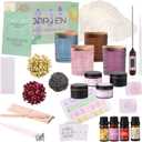 DARJEN Candle Making Kits for Adults - Candle Making Supplies with 4 Candle Jars(Amber, Pink, Blue, Purple), Candle Tins, Soy Wax, Scents, Dried Flower & More, DIY Starter Candle Making Kit Home Decor (2.5LB)