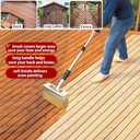 Deck Stain Brush with Long Handle 7 Inch Deck Stain Applicator with 59IN Extension Pole Paint Brushes for Wood 4" 5" Deck Brush for Walls Quick Decking Fence Furniture