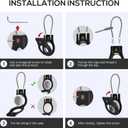 Air Tag Holder - (4 Pack) Air tag Lock Keychain with Wire Cable Compatible with Apple AirTag,Ultra Durable Anti-Lost Protective Case with Keyring for Luggage, Key, Backpack, Pet, Bag, Black