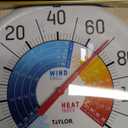 Taylor Wind Chill/Heat Index Thermometer & Hygrometer, Indoor Outdoor Wireless Thermometer with Easy to Read Large Numbers for Patio, Pool, and Indoor Areas, 13.25-inch (No Size)